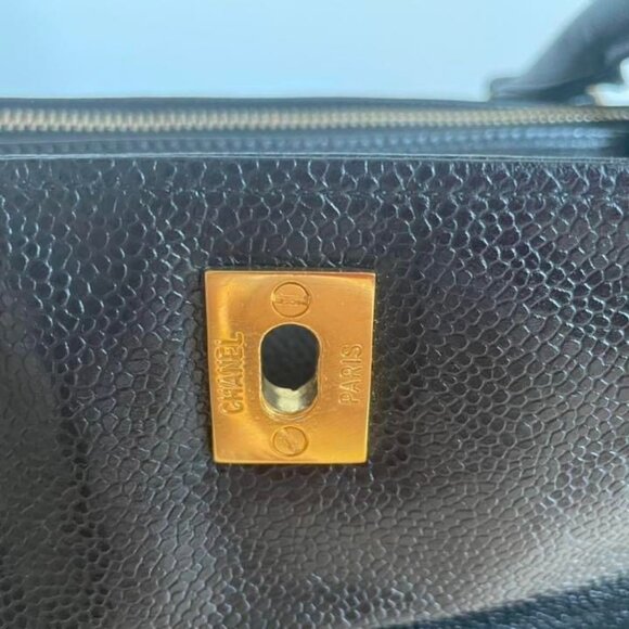 Authentic CHANEL CC Classic Caviar Timeless Flap Shoulder Bag Tote Briefcase - Picture 9 of 15